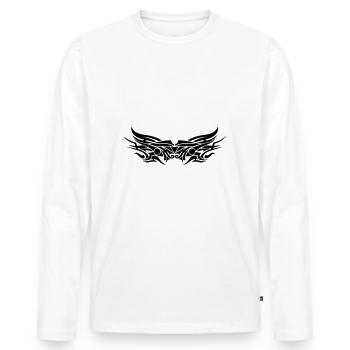 Symbole tribal - T-shirt manches longues Premium bio Homme - blanc - Devant - Nico (187cm)