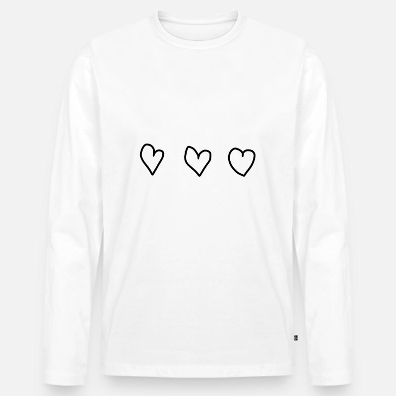 drei herzen herz - Männer Premium Bio Langarmshirt - Weiß