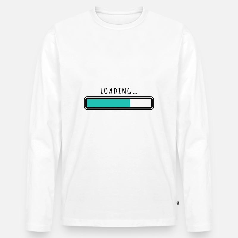 Loading Bar Personalisierung - Männer Premium Bio Langarmshirt - Weiß