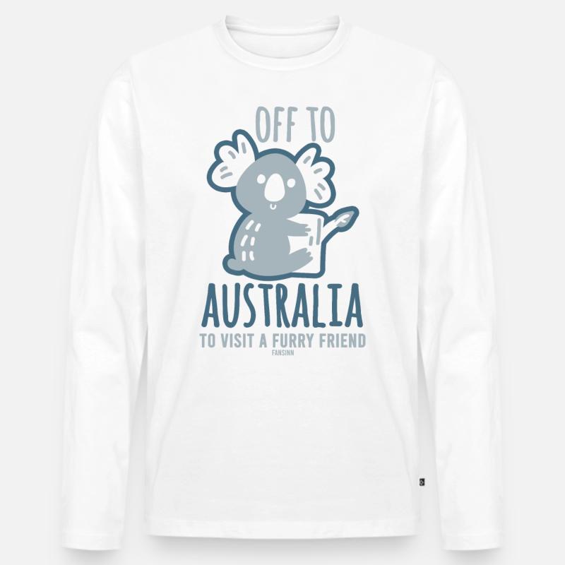 Australien Kinder Koala - Männer Premium Bio Langarmshirt - Weiß