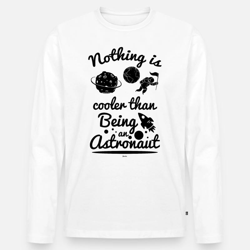 cooler Astronaut - Männer Premium Bio Langarmshirt - Weiß