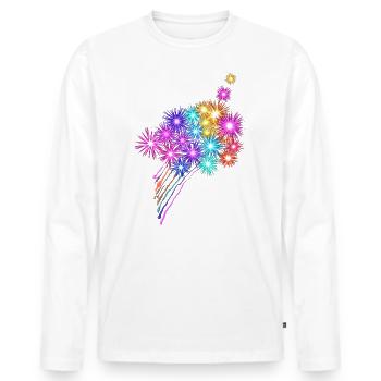 Fireworks festival - Men's Premium Organic Long Sleeve Shirt - white - Front - Nico (187cm)
