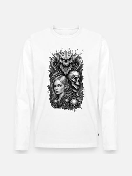 Né en gris - T-shirt manches longues Premium bio Homme - blanc