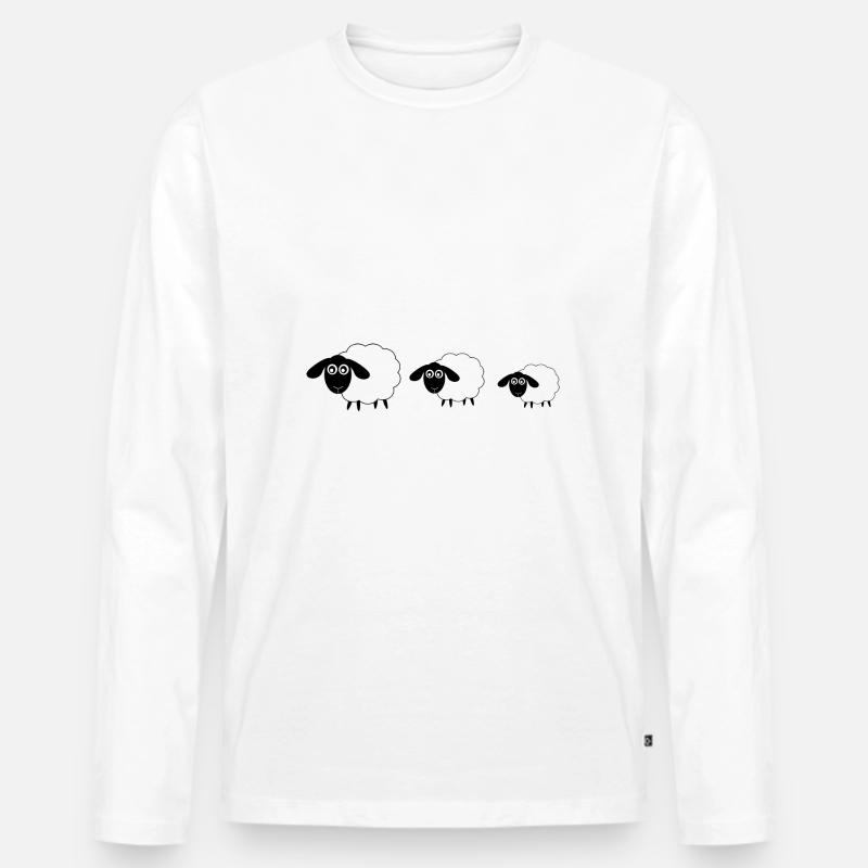 Schafe Schäfchen Lamm - Männer Premium Bio Langarmshirt - Weiß