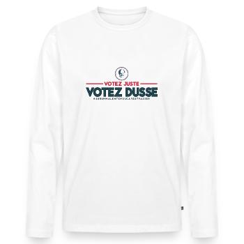 Votez Dusse - T-shirt manches longues Premium bio Homme - blanc - Devant - Nico (187cm)