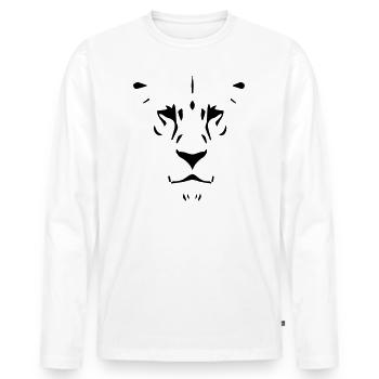 Lion Lion Head Lionne Africa Safari Idée Cadeau - T-shirt manches longues Premium bio Homme - blanc - Devant - Nico (187cm)