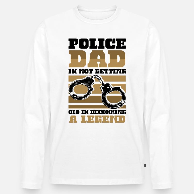 Polizei Polizist Polizeibeamte - Männer Premium Bio Langarmshirt - Weiß