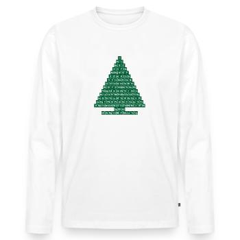 Chemistree Chimie Sapin Noël Chimie - T-shirt manches longues Premium bio Homme - blanc - Devant - Nico (187cm)