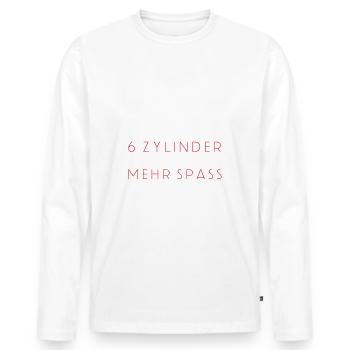6 Zylinder Goldwing Design - Männer Premium Bio Langarmshirt - Weiß - Vorne - Nico (187cm)