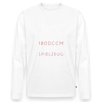 1800 ccm alles andere ist Spielzeug Goldwing - Männer Premium Bio Langarmshirt - Weiß - Vorne - Nico (187cm)