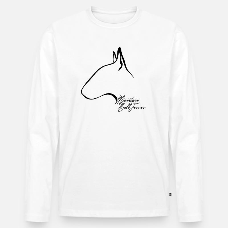 MINIATURE BULL TERRIER Profil Wilsigns - Männer Premium Bio Langarmshirt - Weiß