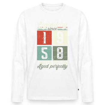 Légendaire depuis 1958 64ème anniversaire cadeau drôle - T-shirt manches longues Premium bio Homme - blanc - Devant - Nico (187cm)