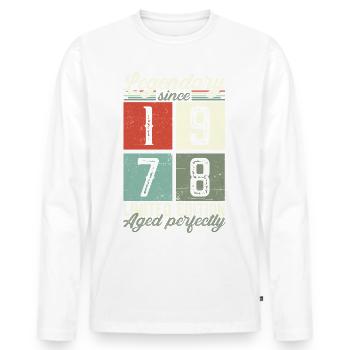 Legendary since 1978 44th birthday gift - Men's Premium Organic Long Sleeve Shirt - white - Front - Nico (187cm)
