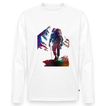 Climbing sport #sport - Men's Premium Organic Long Sleeve Shirt - white - Front - Nico (187cm)
