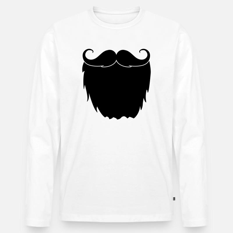 vollbart - Männer Premium Bio Langarmshirt - Weiß