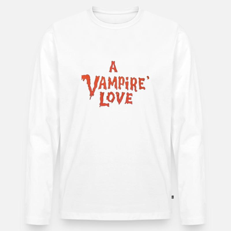 A Vampire Love - Männer Premium Bio Langarmshirt - Weiß