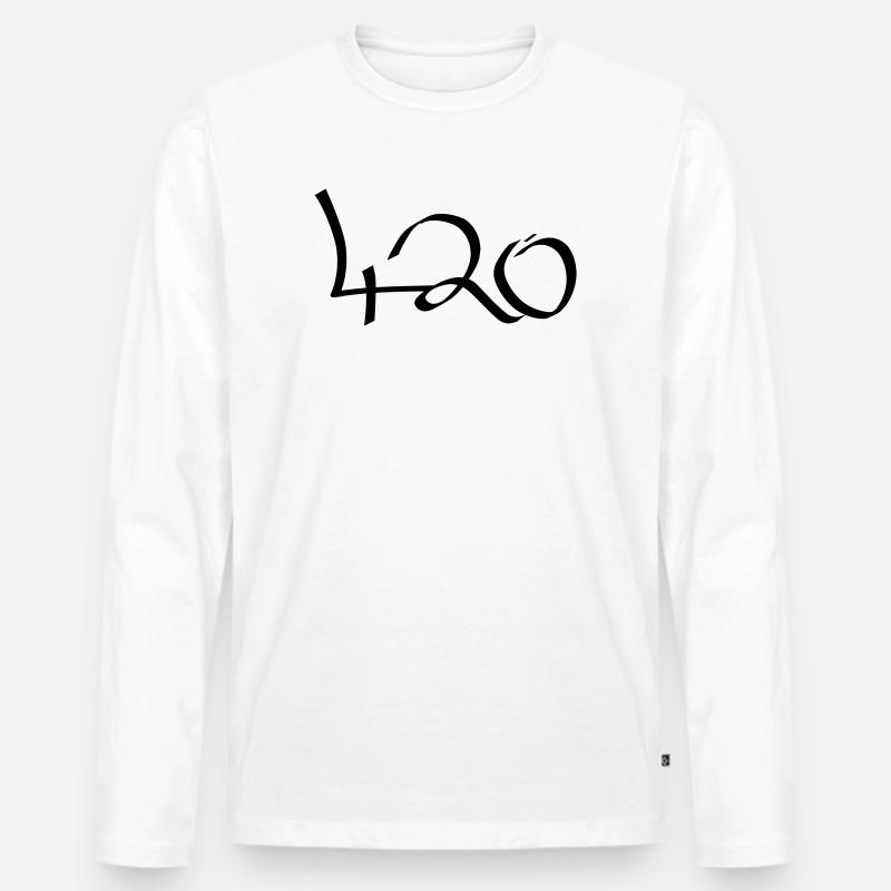 420 Graffiti - Männer Premium Bio Langarmshirt - Weiß