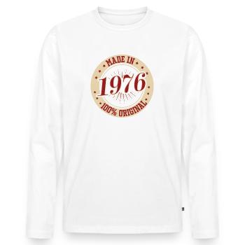 1976 Geburtstag Geschenkideen - Männer Premium Bio Langarmshirt - Weiß - Vorne - Nico (187cm)