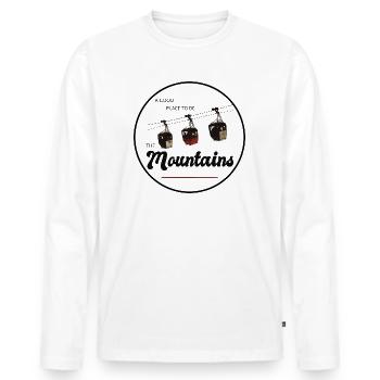 un bon endroit pour être - Les montagnes, les montagnes, les Alpes - T-shirt manches longues Premium bio Homme - blanc - Devant - Nico (187cm)