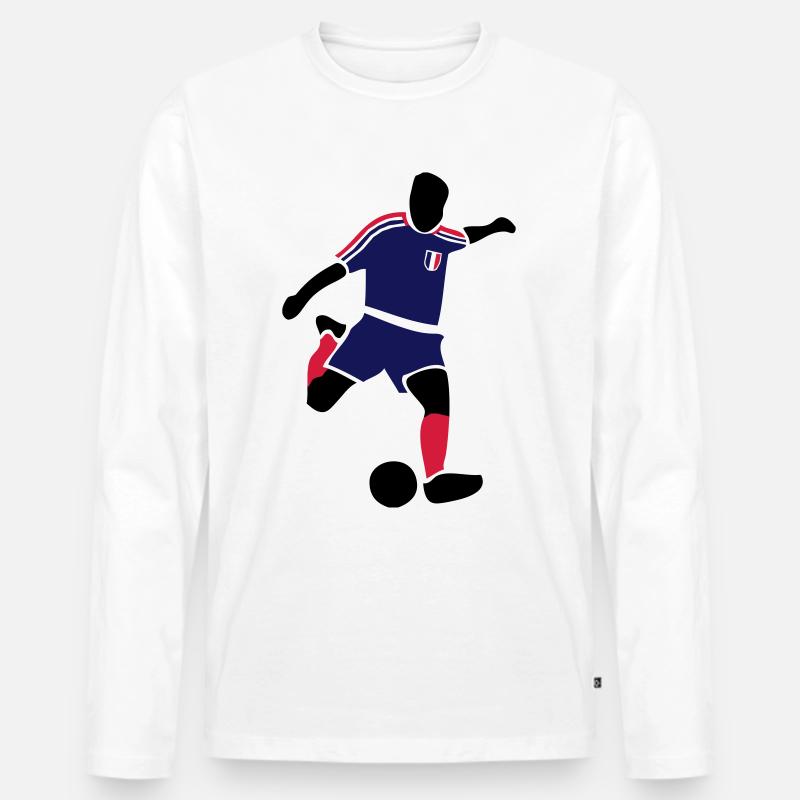 Fussball - Frankreich - Männer Premium Bio Langarmshirt - Weiß