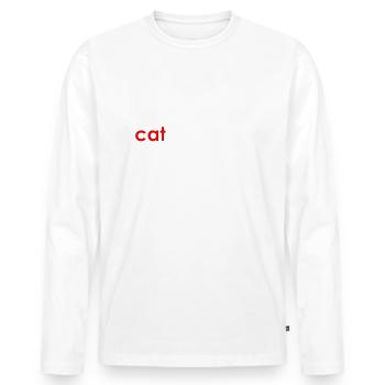 catrovertiert introvertierte Katzenmenschen - Männer Premium Bio Langarmshirt - Weiß - Vorne - Nico (187cm)