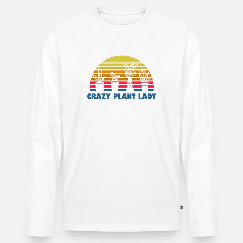 Plants Plant Lady - Männer Premium Bio Langarmshirt - Weiß