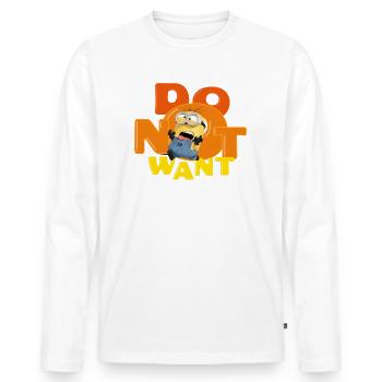 Minions Do Not Want Screaming Minion - Men's Premium Organic Long Sleeve Shirt - white - Front - Nico (187cm)
