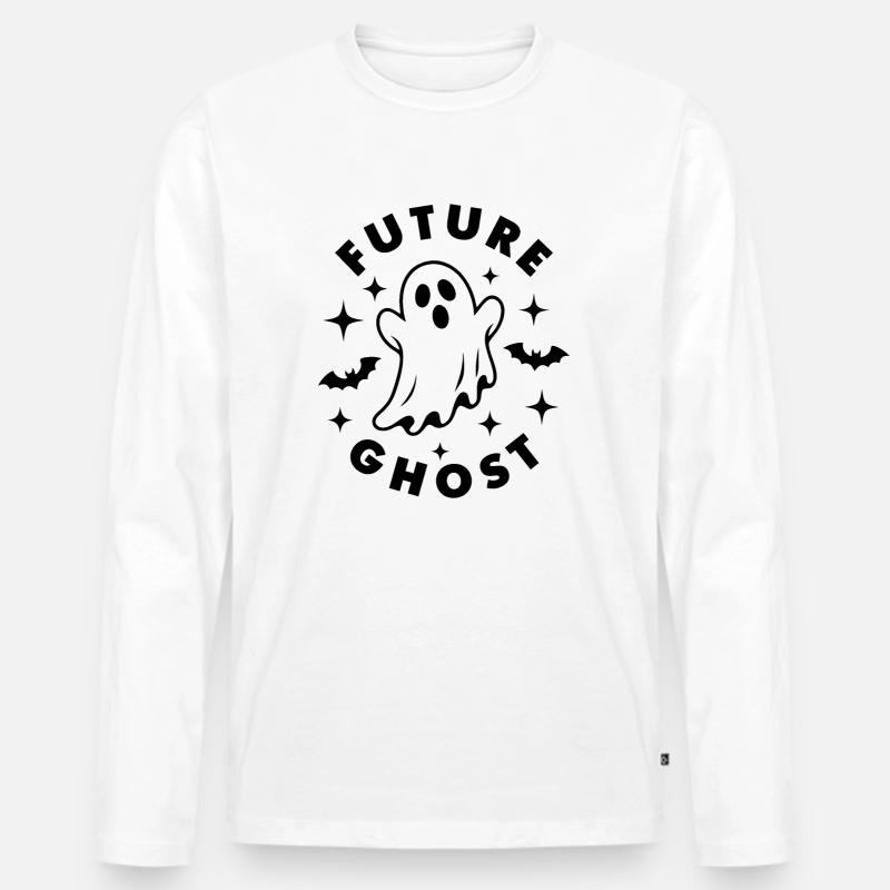 Gespenst der Zukunft - Männer Premium Bio Langarmshirt - Weiß