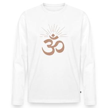 Beautiful Om, Yoga, Goa, Aum, Om - Men's Premium Organic Long Sleeve Shirt - white - Front - Nico (187cm)