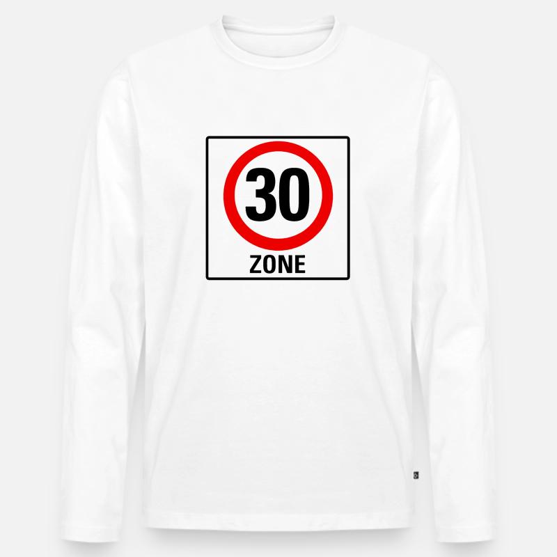 30 Zone - Männer Premium Bio Langarmshirt - Weiß