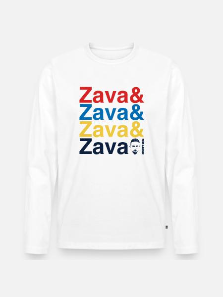 Ted Lasso Zava Schriftzug Bunt - Männer Premium Bio Langarmshirt - Weiß