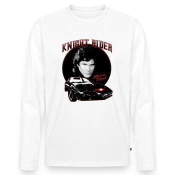 Knight Rider Michael Knight - Men's Premium Organic Long Sleeve Shirt - white - Front - Nico (187cm)