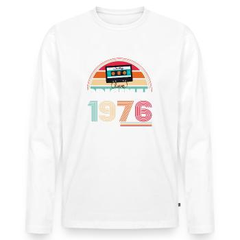 Original July 1976 46th Birthday Gift Men - Men's Premium Organic Long Sleeve Shirt - white - Front - Nico (187cm)