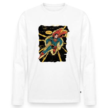 DC Comics Originals Superman Retro Cover - Men's Premium Organic Long Sleeve Shirt - white - Front - Nico (187cm)