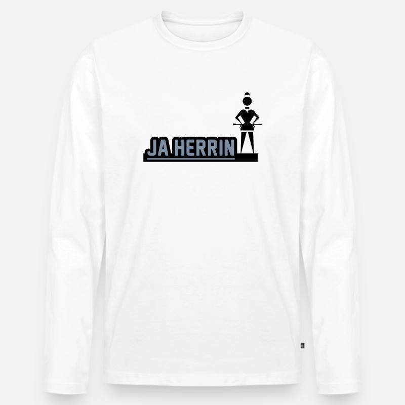 ja_herrin - Männer Premium Bio Langarmshirt - Weiß