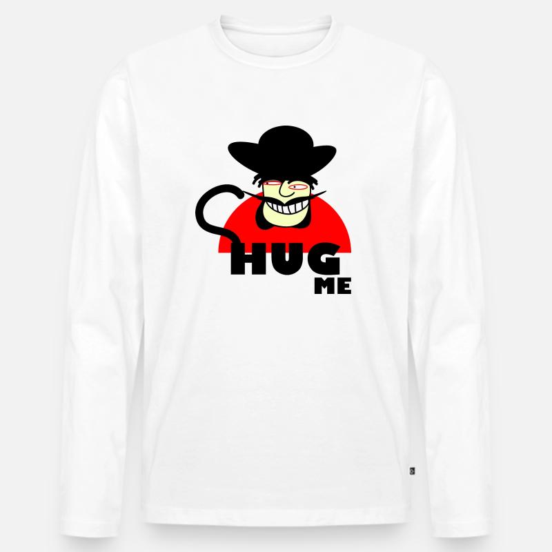Mr. Hug - Männer Premium Bio Langarmshirt - Weiß