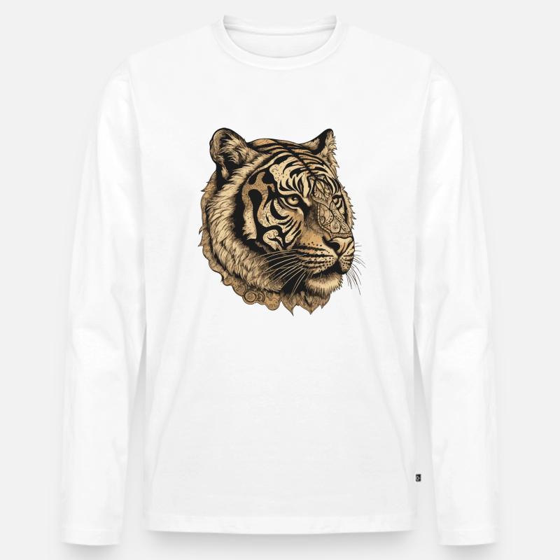 Tiger Portrait - Männer Premium Bio Langarmshirt - undefined