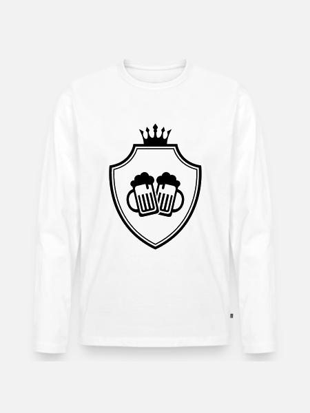 Bierglas Wappen - Männer Premium Bio Langarmshirt - Weiß