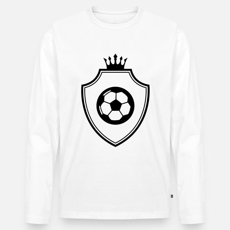 Fussball Wappen - Männer Premium Bio Langarmshirt - Weiß