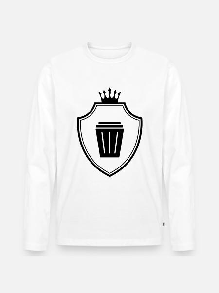Garbage can coat of arms - Men's Premium Organic Long Sleeve Shirt - white