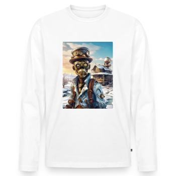 Steampunk Winter Wonderland Zombie 1.12 - T-shirt manches longues Premium bio Homme - blanc - Devant - Nico (187cm)