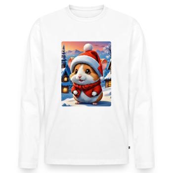 Anime Paysage D’hiver Hamster 1.2 - T-shirt manches longues Premium bio Homme - blanc - Devant - Nico (187cm)