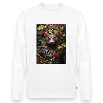 Spooky Plants Rat 1.5 - Men's Premium Organic Long Sleeve Shirt - white - Front - Nico (187cm)