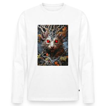 Spooky Plants Rat 1.8 - Men's Premium Organic Long Sleeve Shirt - white - Front - Nico (187cm)