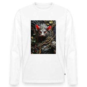 Spooky Plants Rat 1.6 - Men's Premium Organic Long Sleeve Shirt - white - Front - Nico (187cm)