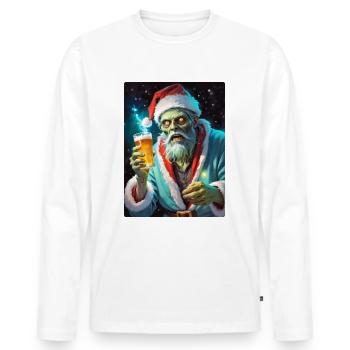 Christmas Zombie Beer 1.9 - Men's Premium Organic Long Sleeve Shirt - white - Front - Nico (187cm)