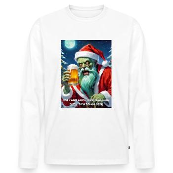 Weinachten Zombie Bier 2.9 - Männer Premium Bio Langarmshirt - Weiß - Vorne - Nico (187cm)