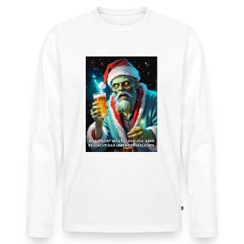 Weinachten Zombie Bier 2.12 - Männer Premium Bio Langarmshirt - Weiß - Vorne - Nico (187cm)