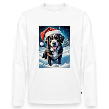 Chien de paysage d’hiver 3.10 - T-shirt manches longues Premium bio Homme - blanc - Devant - Nico (187cm)