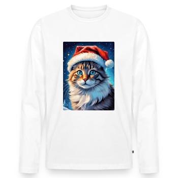 Paysage d’hiver Cat 3.3 - T-shirt manches longues Premium bio Homme - blanc - Devant - Nico (187cm)